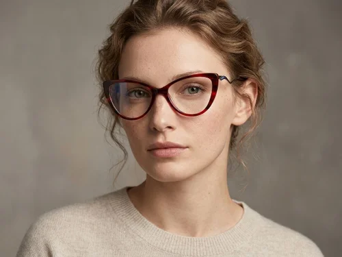 Lunettes papillon en acétate rouge #BS2012-2139