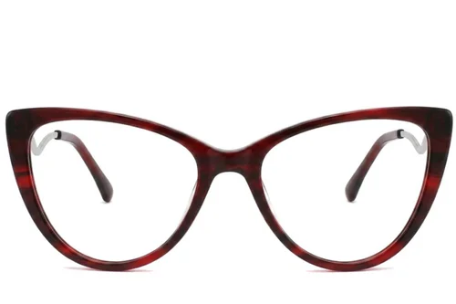 Lunettes papillon en acétate rouge #BS2012-2139