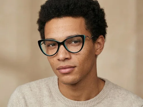 Lunettes papillon en acétate noir #BS2012-2141