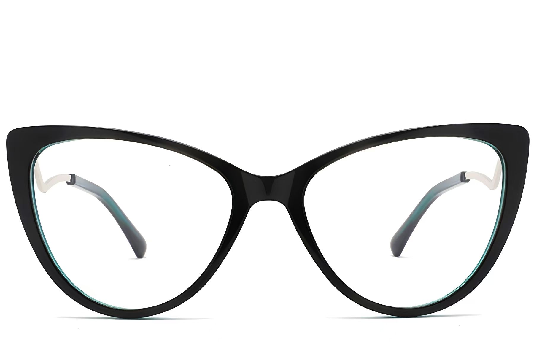 Schmetterlingsbrille aus schwarzem Acetat #BS2012-2141