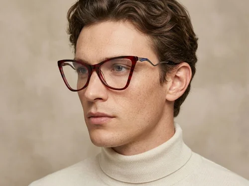 Lunettes papillon en acétate rouge #BS2012-2148