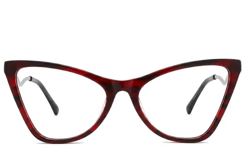 Lunettes papillon en acétate rouge #BS2012-2148