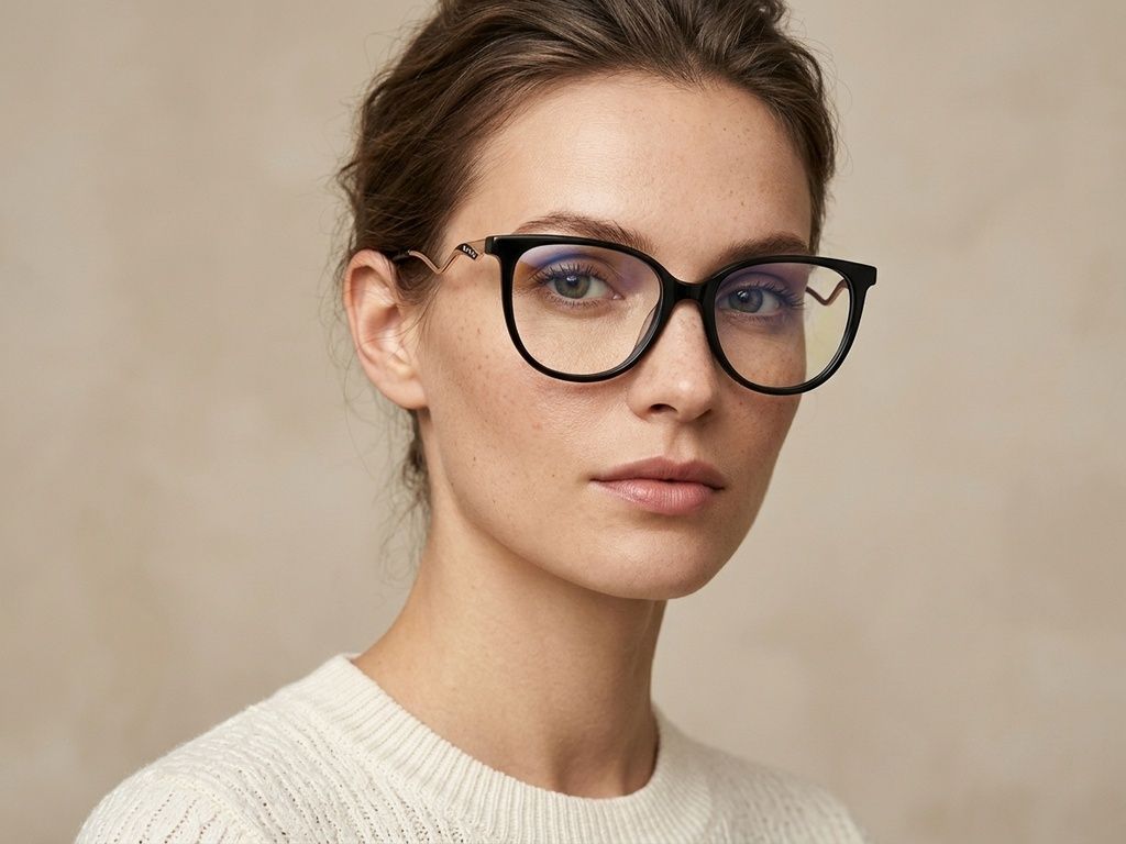 Oval Black Acetate Glasses #BS2012-2152