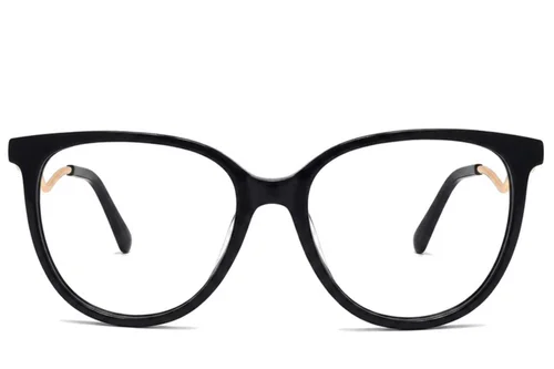 Lunettes ovales en acétate noir #BS2012-2152