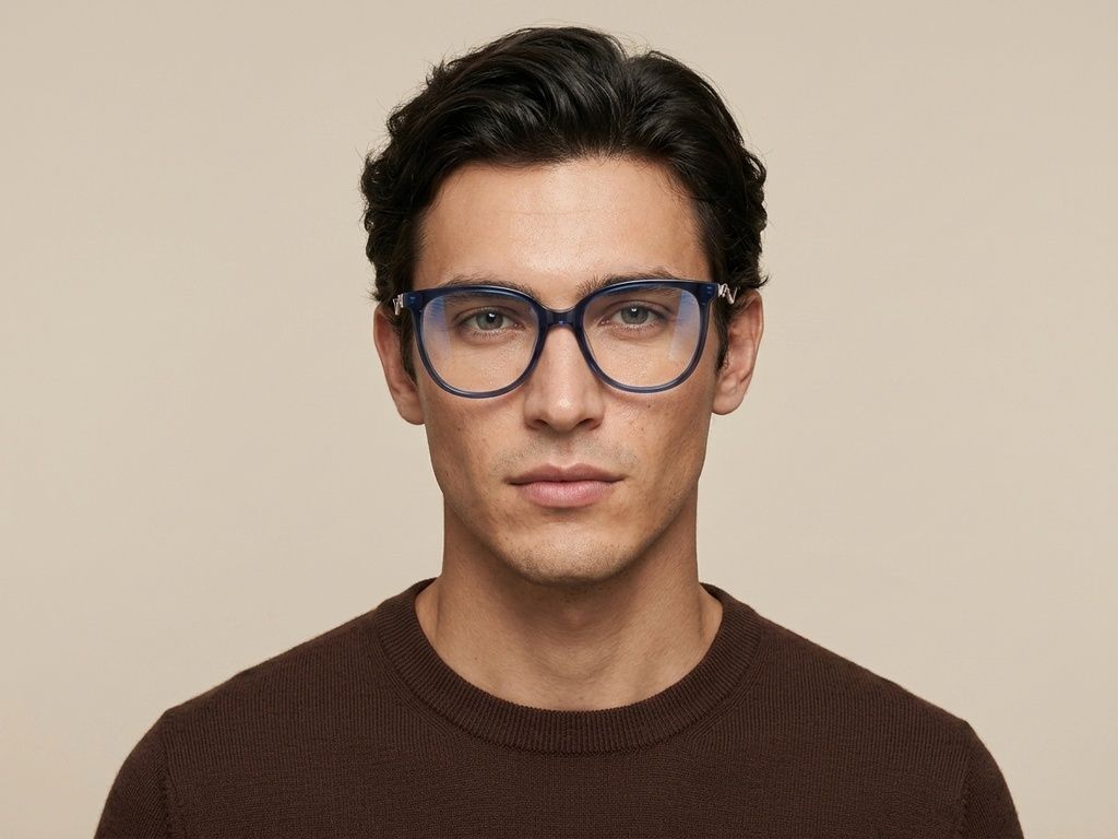 Bicchieri ovali in acetato blu #BS2012-2156