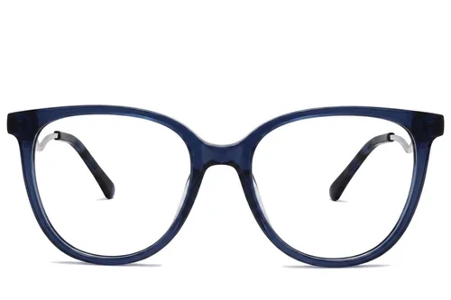 Lunettes ovales en acétate bleu #BS2012-2156
