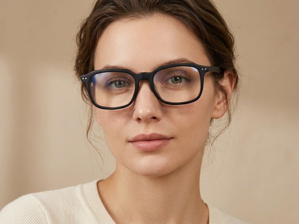 Rectangular Black Acetate Glasses #BS2012-2157