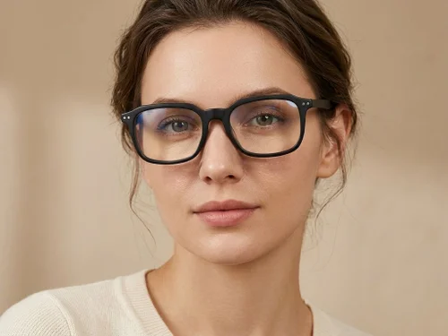 Rectangular Black Acetate Glasses #BS2012-2157