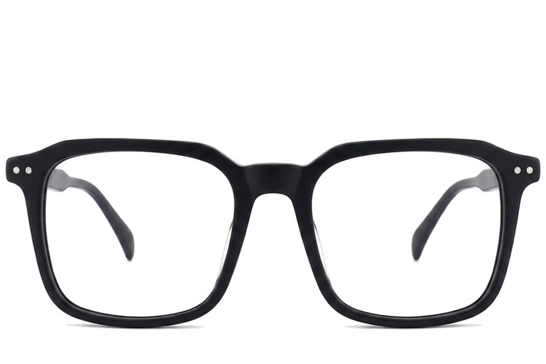 Rechteckige schwarze Acetatbrille #BS2012-2157