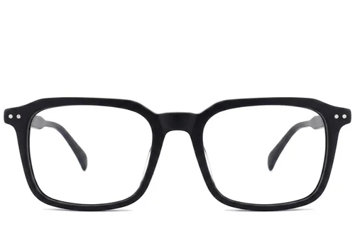 Rectangular Black Acetate Glasses #BS2012-2157