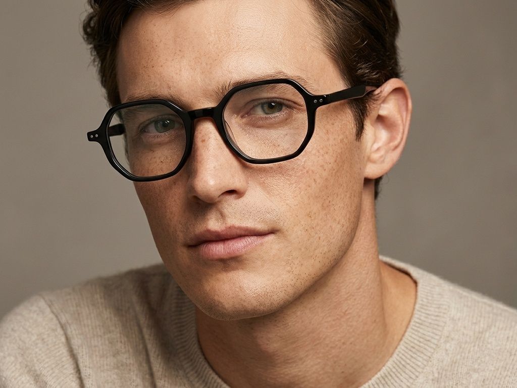 Geometric Black Acetate Glasses #BS2012-2159