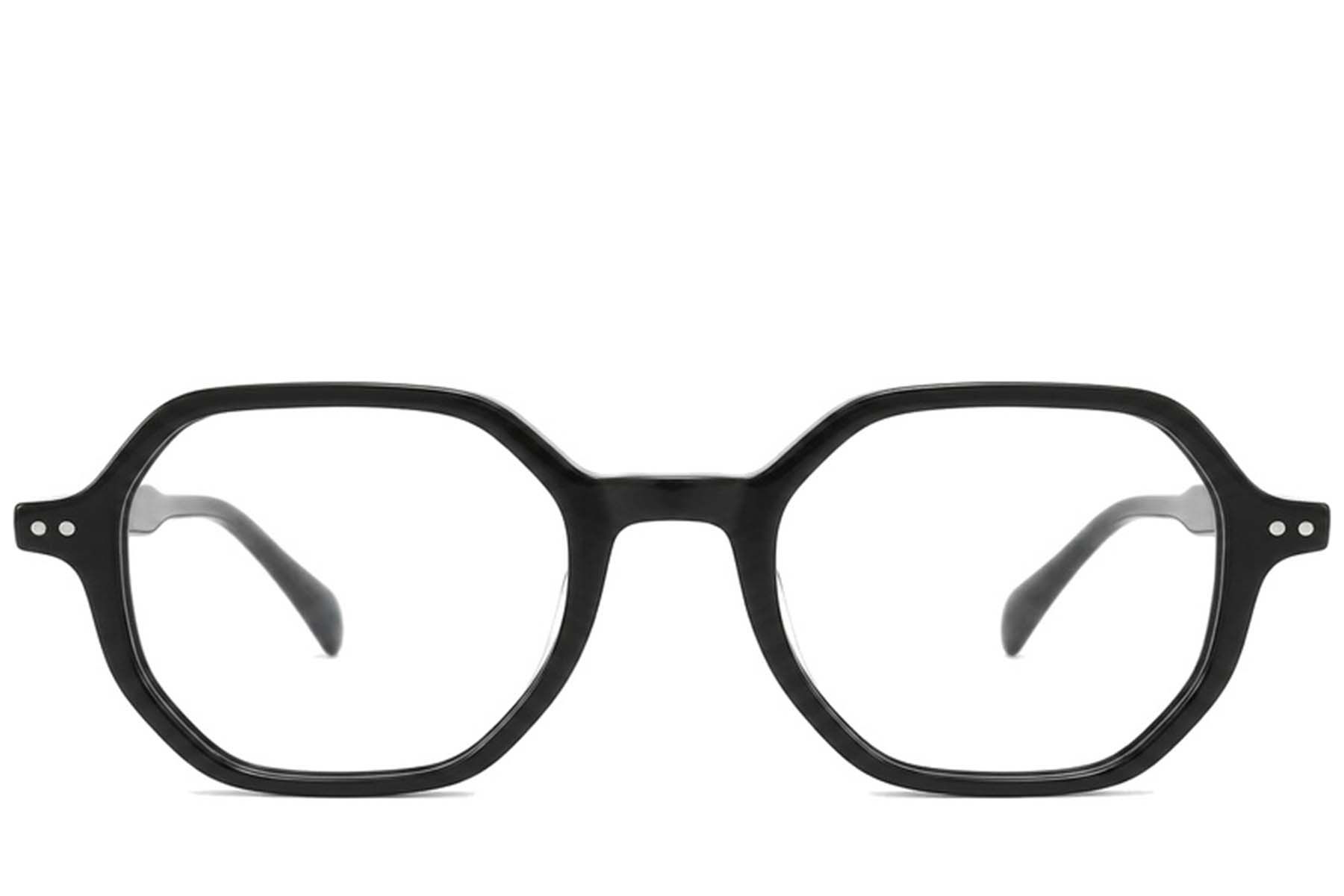 Geometric Black Acetate Glasses #BS2012-2159