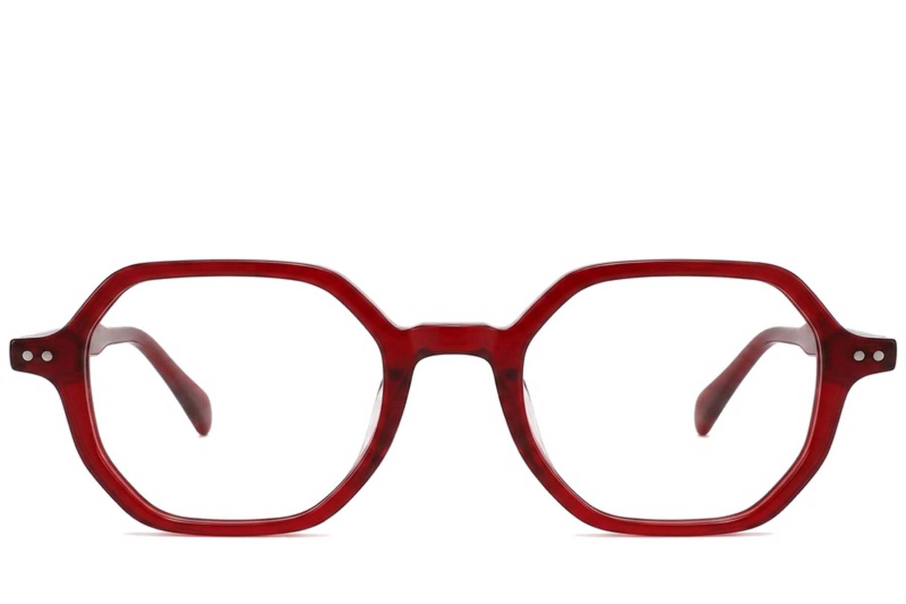 Geometric Red Acetate Glasses #BS2012-2160