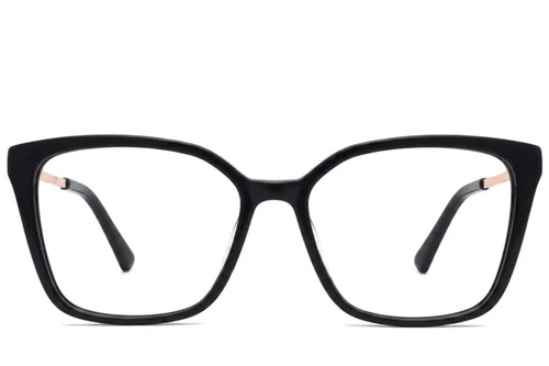 Lunettes rectangulaires en acétate noir #BS2012-2162