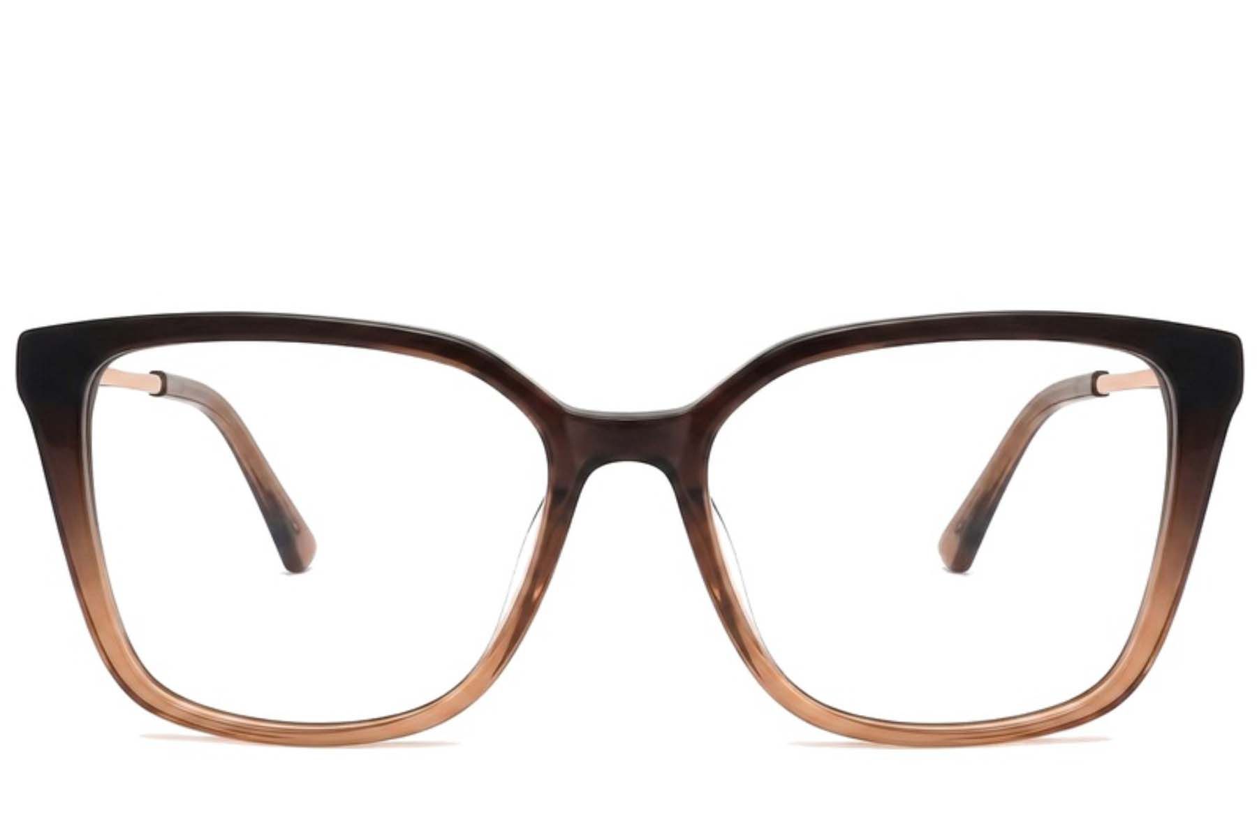 Rectangular Brown Acetate Glasses #BS2012-2163