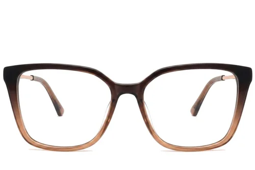Lunettes rectangulaires en acétate brun #BS2012-2163