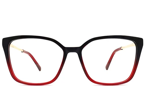 Verres rectangulaires en acétate rouge #BS2012-2164