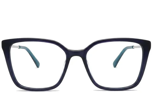 Lunettes rectangulaires en acétate bleu #BS2012-2165