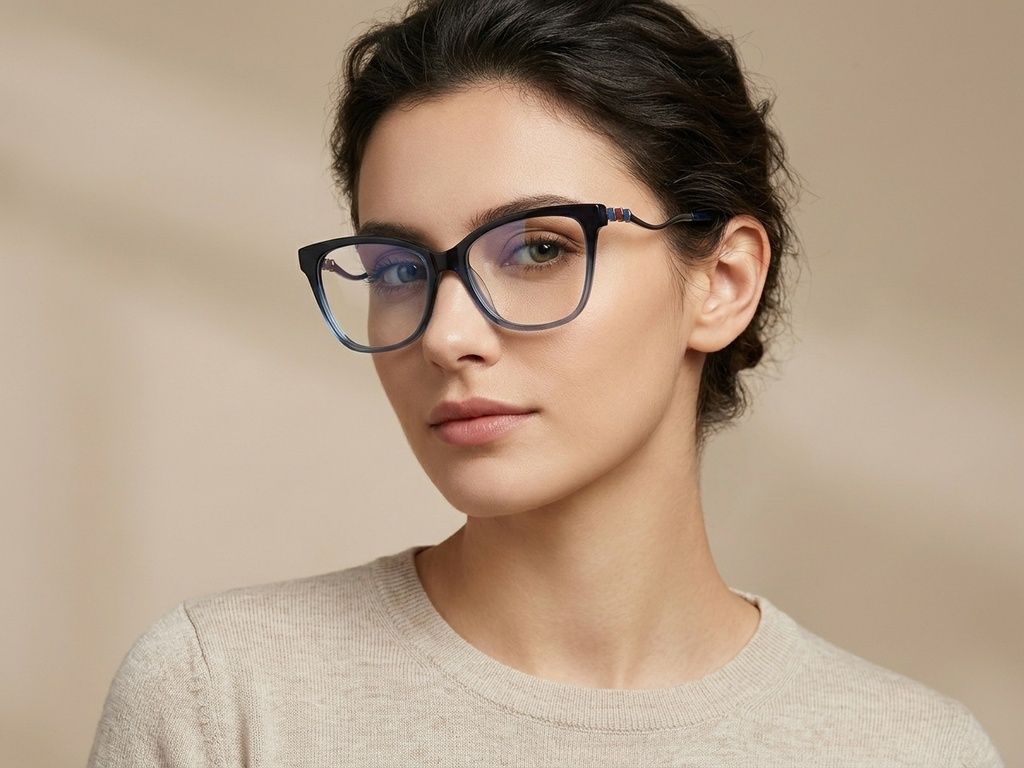 Occhiali in acetato blu farfalla #BS2012-2170