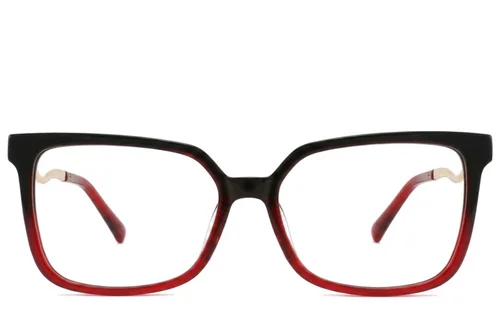 Lunettes géométriques en acétate rouge #BS2012-2174