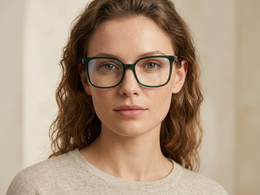 Geometric Green Acetate Glasses #BS2012-2176