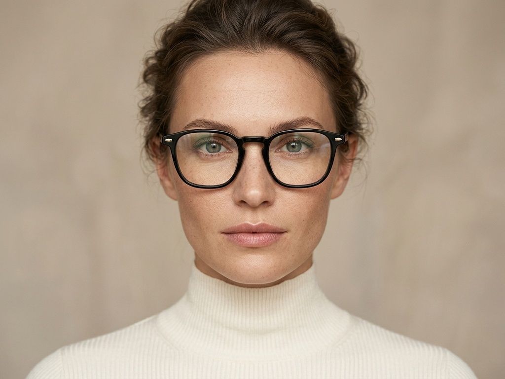 Rectangular Black Acetate Glasses #BS2012-2194