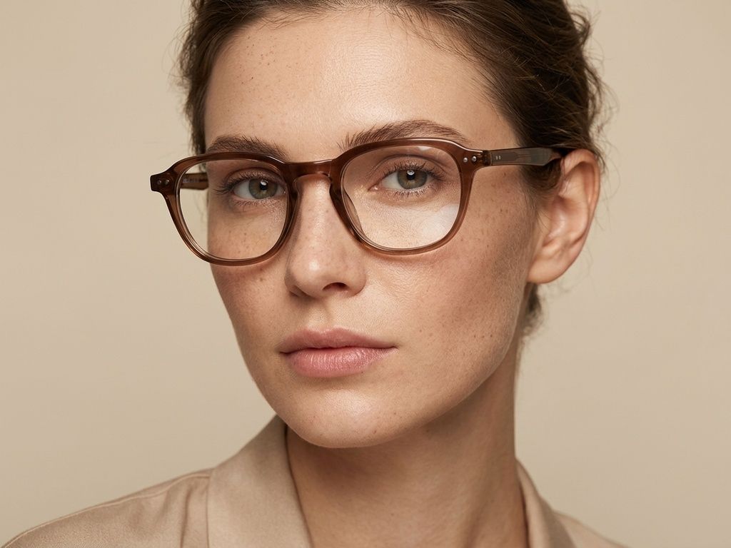 Oval Brown Acetate Glasses #BS2012-2200