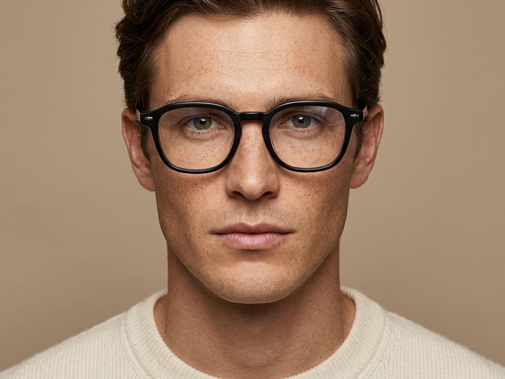 Rectangular Black Acetate Glasses #BS2012-2202