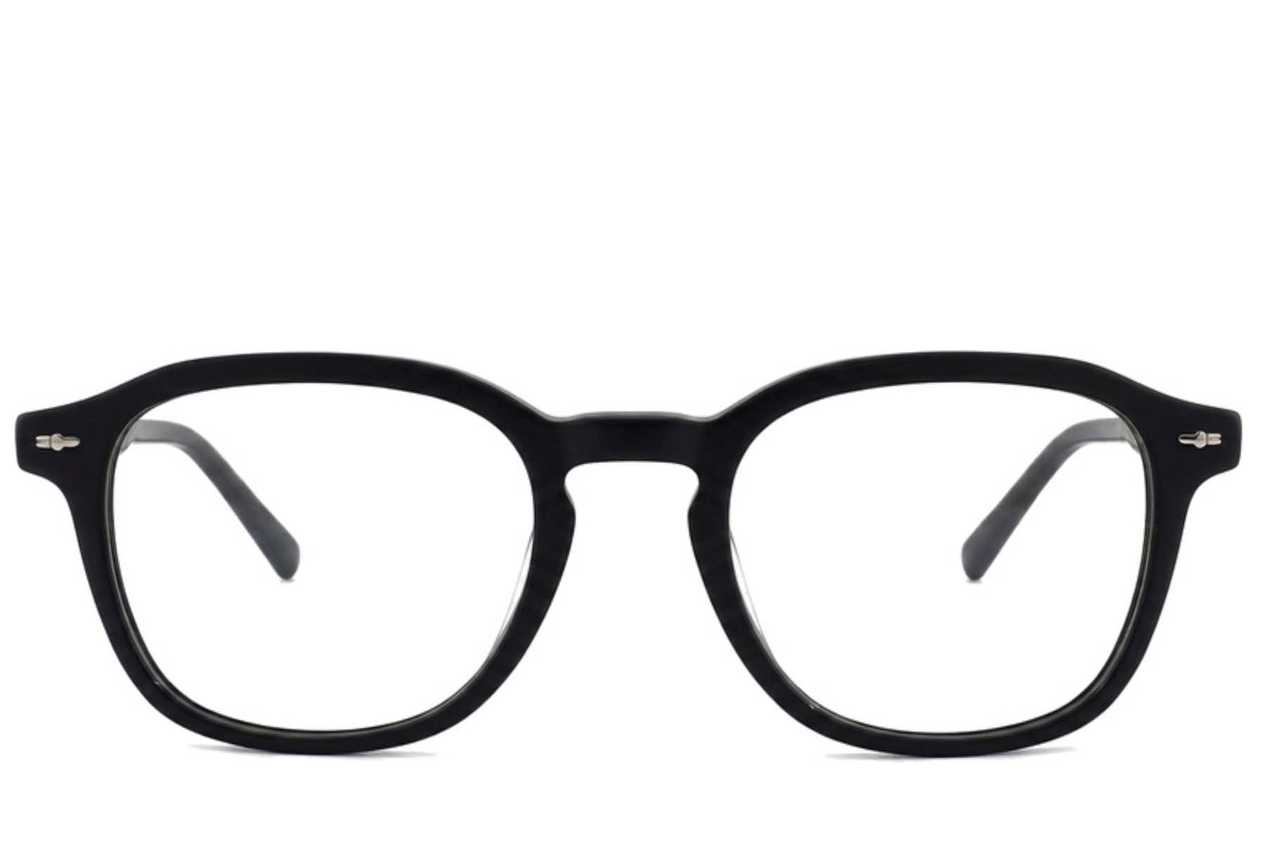 Rectangular Black Acetate Glasses #BS2012-2202