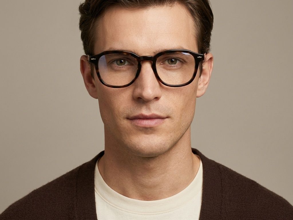 Rectangular Tortoiseshell Acetate Glasses #BS2012-2205