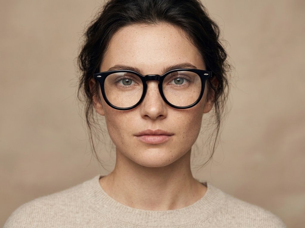 Oval Black Acetate Glasses #BS2012-2207