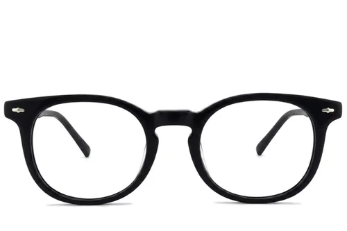 Lunettes ovales en acétate noir #BS2012-2207