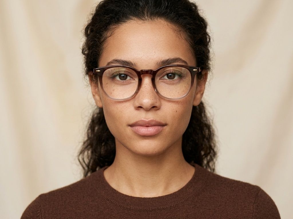 Oval Brown Acetate Glasses #BS2012-2208