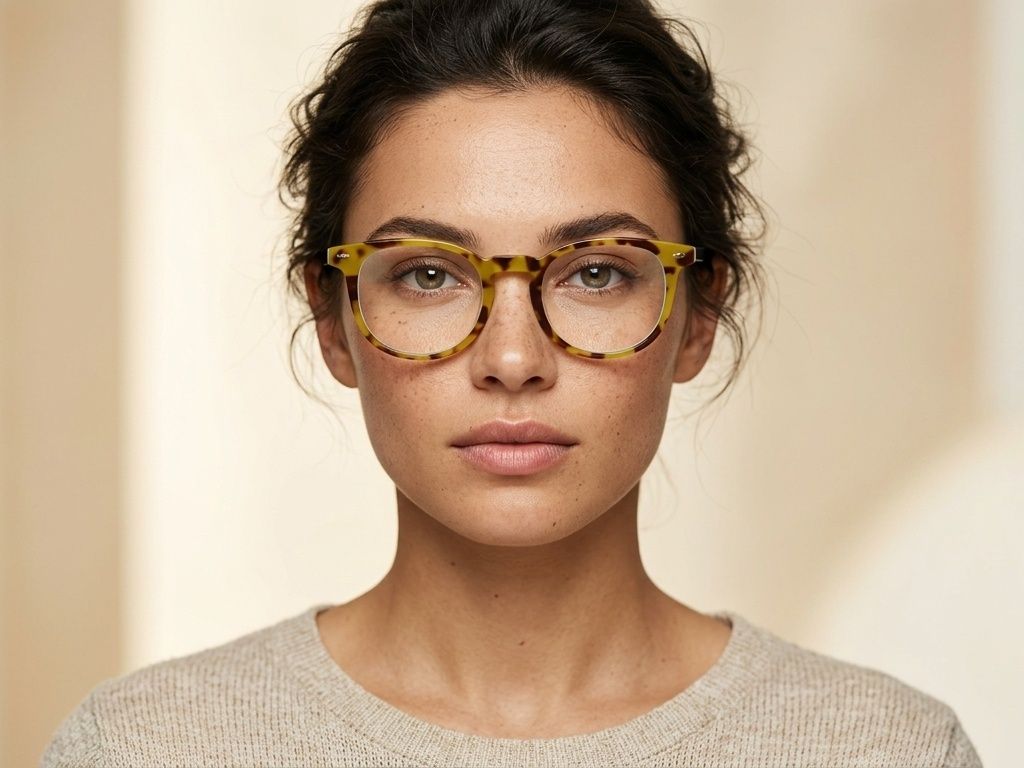 Oval Brown Acetate Glasses #BS2012-2210