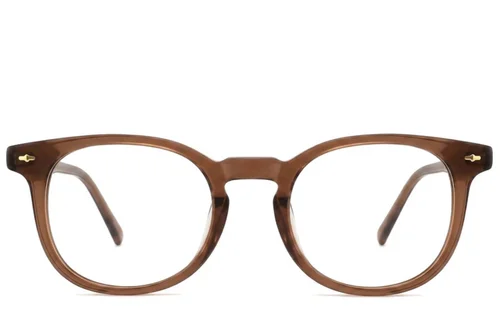 Lunettes ovales en acétate brun #BS2012-2211