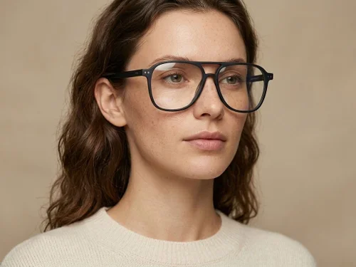 Lunettes aviateur en acétate noir #BS2012-2212