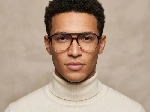 Lunettes aviateur en acétate marron #BS2012-2213