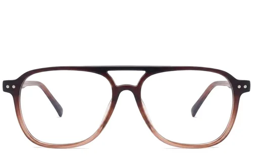 Lunettes aviateur en acétate marron #BS2012-2213