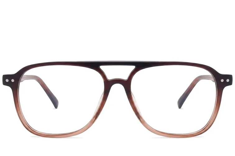 Gafas de aviador de acetato marrón #BS2012-2213