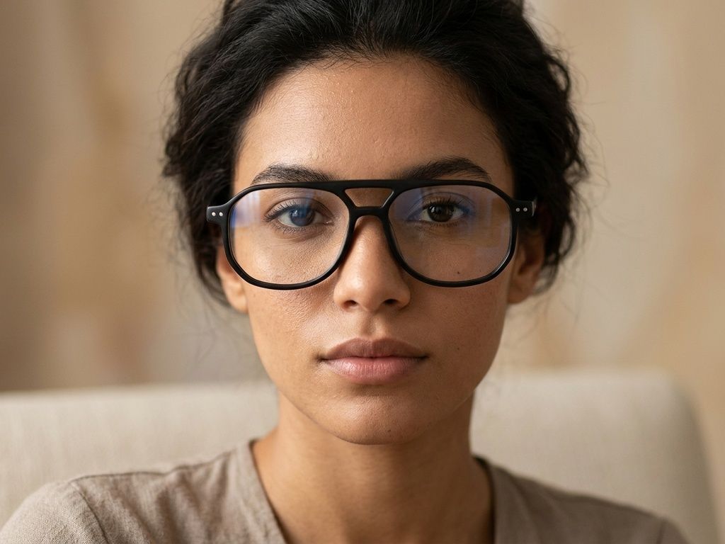 Aviator Black Acetate Glasses #BS2012-2214