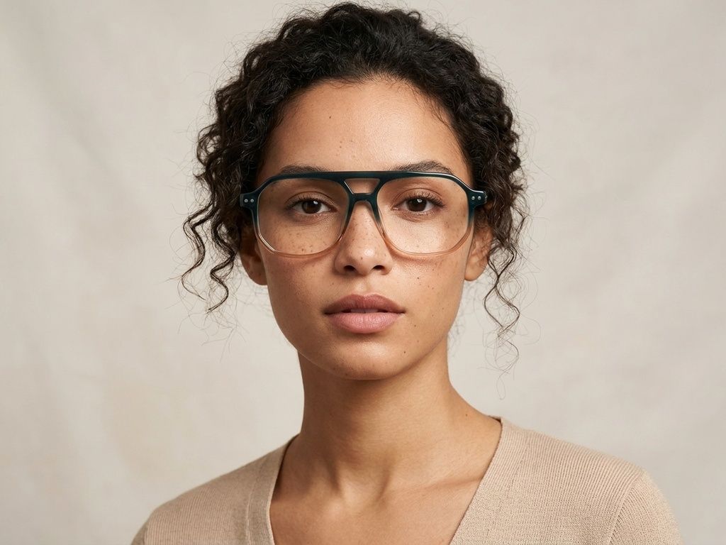 Gafas de acetato verde aviador #BS2012-2215
