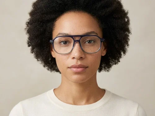 Lunettes aviateur en acétate bleu #BS2012-2216