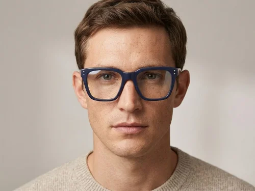 Lunettes rectangulaires en acétate bleu #BS2012-2221
