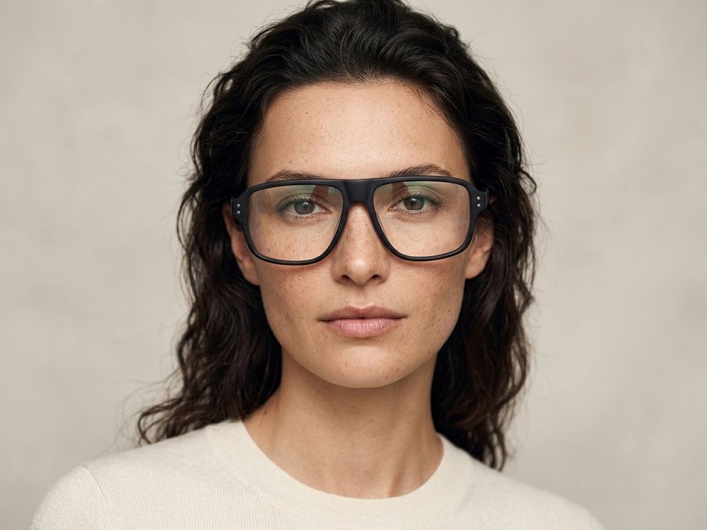 Aviator Black Acetate Glasses #BS2012-2222
