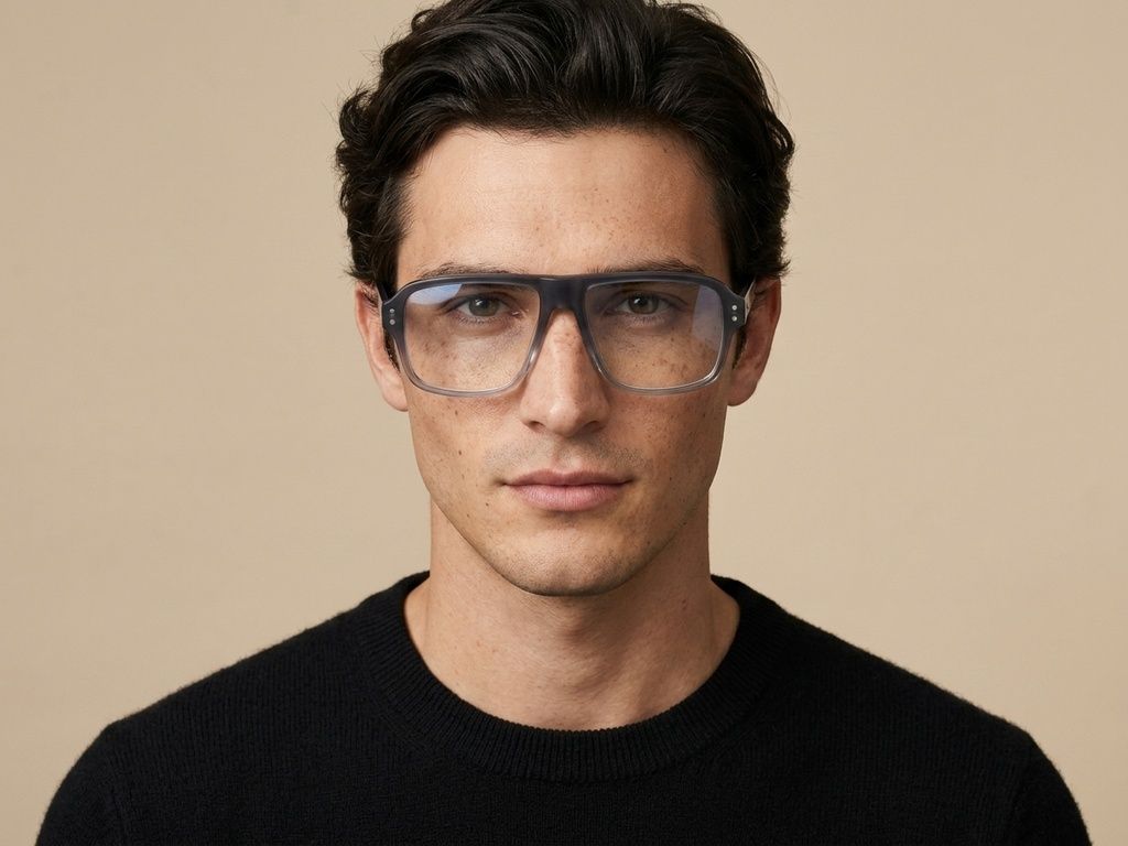 Aviator Grey Acetate Glasses #BS2012-2225