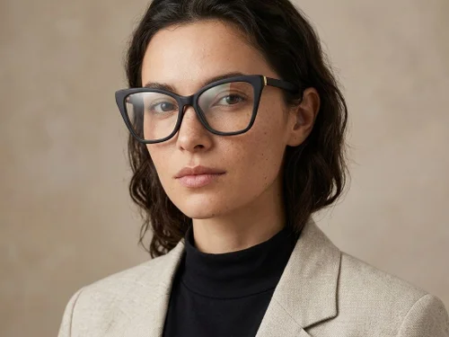 Lunettes papillon en acétate noir #BS2012-2235