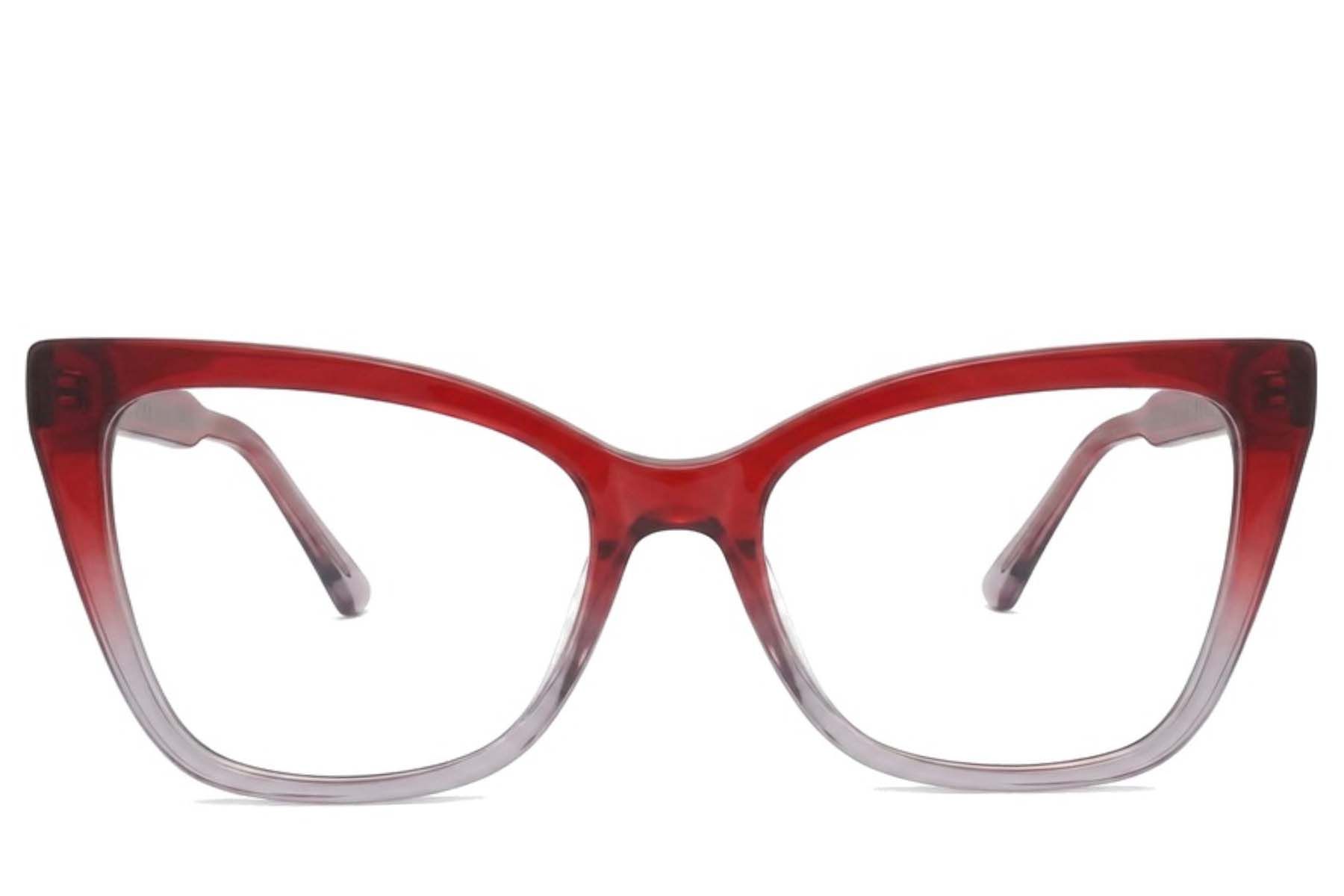 Occhiali in acetato rosso farfalla #BS2012-2237