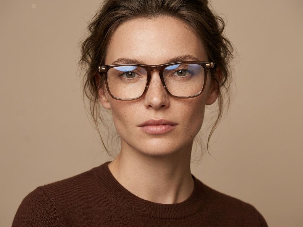 Rectangular Brown Acetate Glasses #BS2012-2242