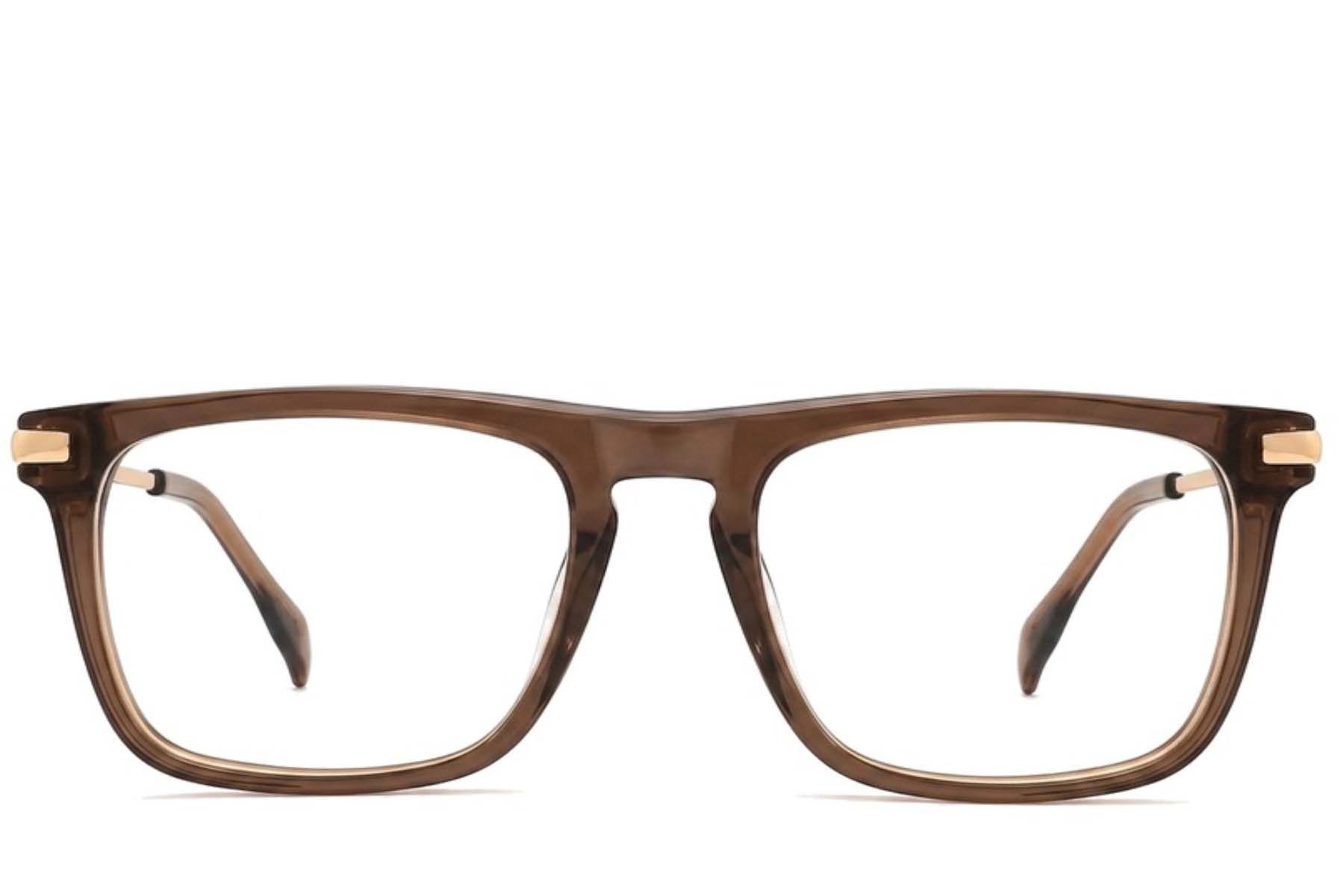 Rectangular Brown Acetate Glasses #BS2012-2242