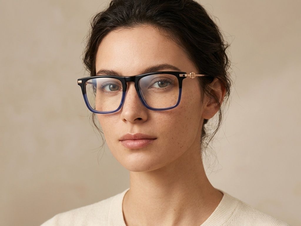 Rectangular Blue Acetate Glasses #BS2012-2243